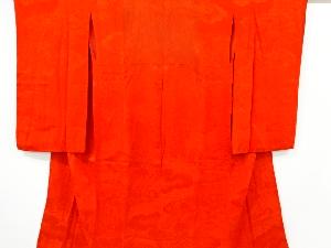 アンティーク　紋錦紗御所車に草花模様織り出し長襦袢